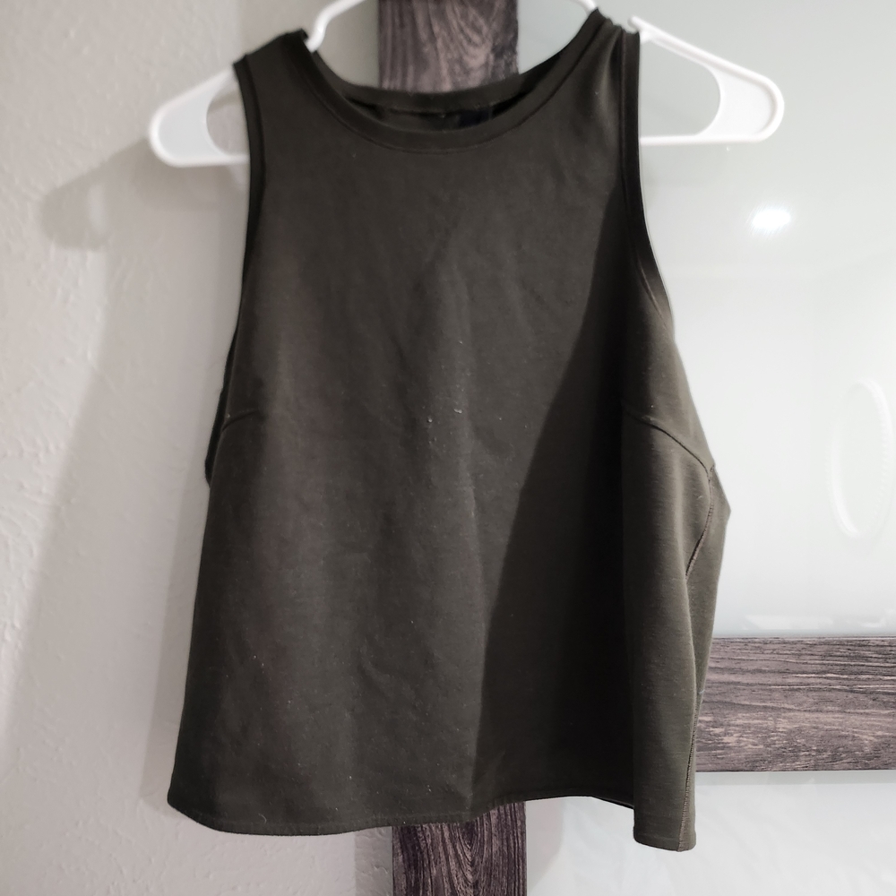 Olive Green Sleeveless Women's Top